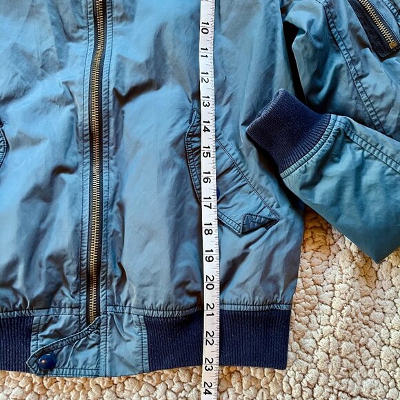 Wallace and Barnes Blue Nylon Aviator Bomber Jacket Size ~ XS - Picture 5 of 8